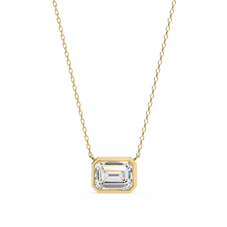 Emerald Solitaire Pendant by Aupulent Jewellery 100% certified lab grown diamonds