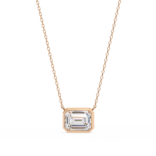 Emerald Solitaire Pendant by Aupulent Jewellery 100% certified lab grown diamonds