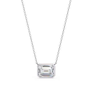 Emerald Solitaire Pendant by Aupulent Jewellery 100% certified lab grown diamonds