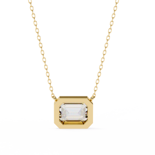 Emerald Solitaire Pendant by Aupulent Jewellery 100% certified lab grown diamonds