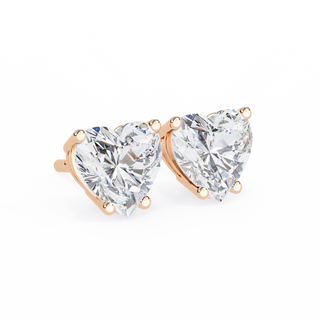 Heart Shape Lab Grown Diamond Stud Earrings by Aupulent Jewellery 100% certified lab grown diamonds