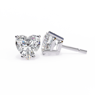 Heart Shape Lab Grown Diamond Stud Earrings by Aupulent Jewellery 100% certified lab grown diamonds