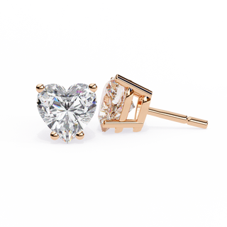 Heart Shape Lab Grown Diamond Stud Earrings by Aupulent Jewellery 100% certified lab grown diamonds