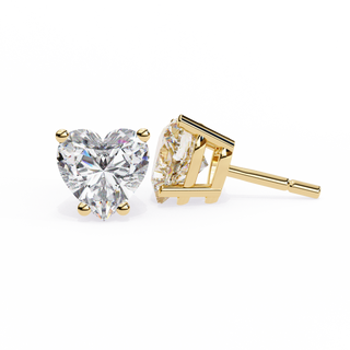 Heart Shape Lab Grown Diamond Stud Earrings by Aupulent Jewellery 100% certified lab grown diamonds