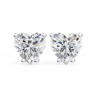Heart Shape Lab Grown Diamond Stud Earrings by Aupulent Jewellery 100% certified lab grown diamonds