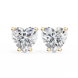 Heart Shape Lab Grown Diamond Stud Earrings by Aupulent Jewellery 100% certified lab grown diamonds