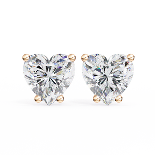 Heart Shape Lab Grown Diamond Stud Earrings by Aupulent Jewellery 100% certified lab grown diamonds