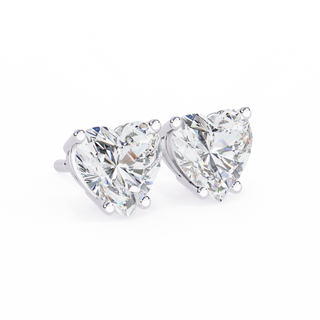 Heart Shape Lab Grown Diamond Stud Earrings by Aupulent Jewellery 100% certified lab grown diamonds