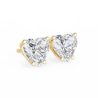 Heart Shape Lab Grown Diamond Stud Earrings by Aupulent Jewellery 100% certified lab grown diamonds