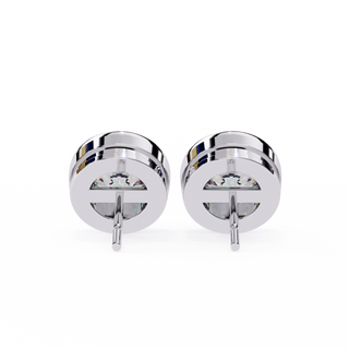 Modern Bezel Lab Grown Diamond Stud Earrings by Aupulent Jewellery 100% certified lab grown diamonds