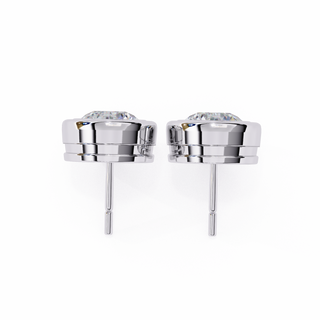 Modern Bezel Lab Grown Diamond Stud Earrings by Aupulent Jewellery 100% certified lab grown diamonds