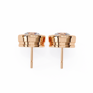 Modern Bezel Lab Grown Diamond Stud Earrings by Aupulent Jewellery 100% certified lab grown diamonds
