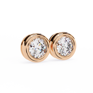 Modern Bezel Lab Grown Diamond Stud Earrings by Aupulent Jewellery 100% certified lab grown diamonds