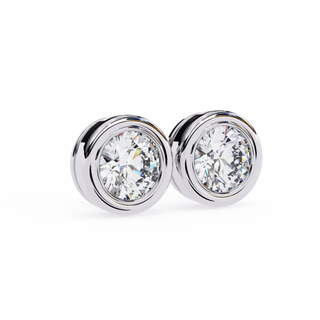 Modern Bezel Lab Grown Diamond Stud Earrings by Aupulent Jewellery 100% certified lab grown diamonds