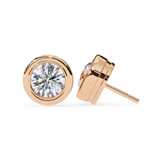 Modern Bezel Lab Grown Diamond Stud Earrings by Aupulent Jewellery 100% certified lab grown diamonds