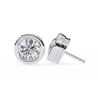 Modern Bezel Lab Grown Diamond Stud Earrings by Aupulent Jewellery 100% certified lab grown diamonds
