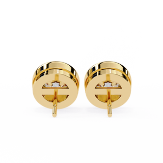 Modern Bezel Lab Grown Diamond Stud Earrings by Aupulent Jewellery 100% certified lab grown diamonds