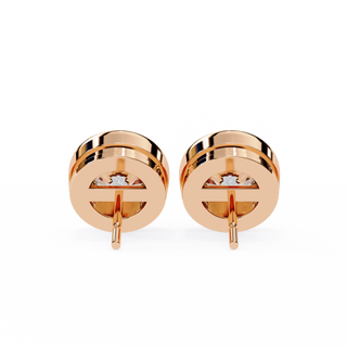 Modern Bezel Lab Grown Diamond Stud Earrings by Aupulent Jewellery 100% certified lab grown diamonds