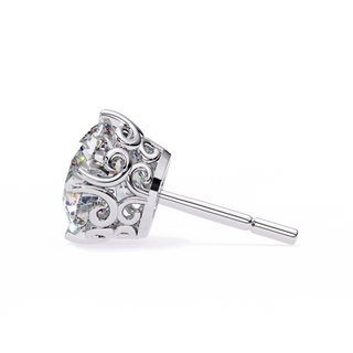 Royal Crown Lab Grown Diamond Stud Earrings by Aupulent Jewellery 100% certified lab grown diamonds
