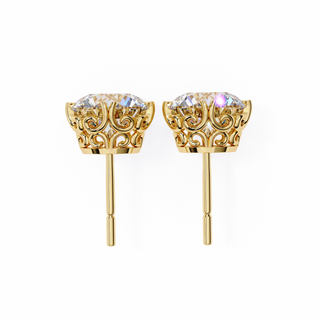 Royal Crown Lab Grown Diamond Stud Earrings by Aupulent Jewellery 100% certified lab grown diamonds