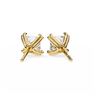 Princess Cut Lab Grown Diamond Stud Earrings by Aupulent Jewellery 100% certified lab grown diamonds