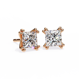 Princess Cut Lab Grown Diamond Stud Earrings by Aupulent Jewellery 100% certified lab grown diamonds