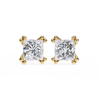 Princess Cut Lab Grown Diamond Stud Earrings by Aupulent Jewellery 100% certified lab grown diamonds