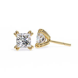 Princess Cut Lab Grown Diamond Stud Earrings by Aupulent Jewellery 100% certified lab grown diamonds