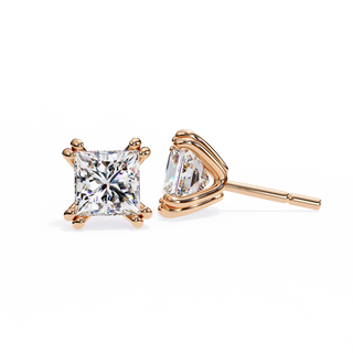 Princess Cut Lab Grown Diamond Stud Earrings by Aupulent Jewellery 100% certified lab grown diamonds