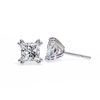 Princess Cut Lab Grown Diamond Stud Earrings by Aupulent Jewellery 100% certified lab grown diamonds