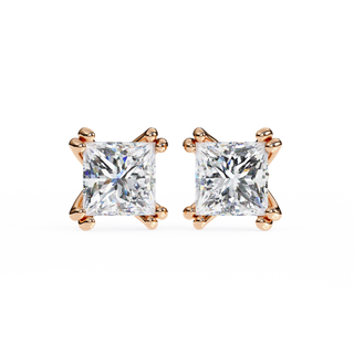 Princess Cut Lab Grown Diamond Stud Earrings by Aupulent Jewellery 100% certified lab grown diamonds
