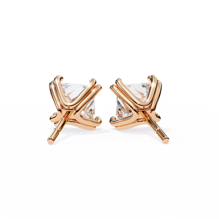 Princess Cut Lab Grown Diamond Stud Earrings by Aupulent Jewellery 100% certified lab grown diamonds