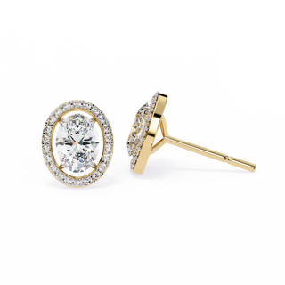 Oval Halo Lab Grown Diamond Earrings