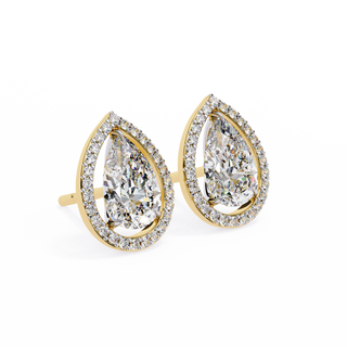 Pear Halo Lab Grown Diamond Pendant by Aupulent Jewellery 100% certified lab grown diamonds
