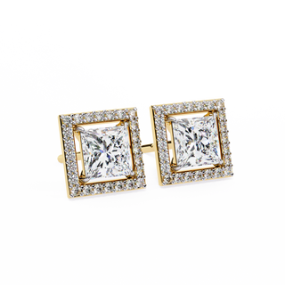 Princess Cut Halo Lab Grown Diamond Pendant by Aupulent Jewellery 100% certified lab grown diamonds