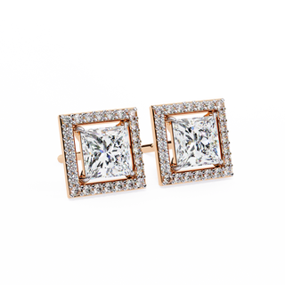 Princess Cut Halo Lab Grown Diamond Pendant by Aupulent Jewellery 100% certified lab grown diamonds