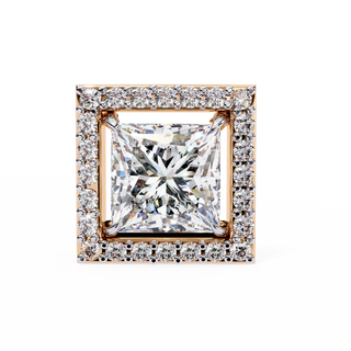 Princess Cut Halo Lab Grown Diamond Pendant by Aupulent Jewellery 100% certified lab grown diamonds