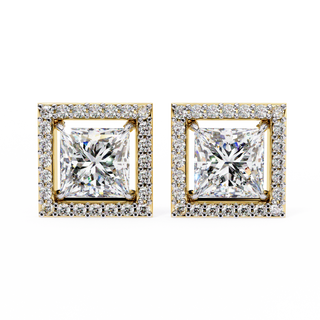 Princess Cut Halo Lab Grown Diamond Pendant by Aupulent Jewellery 100% certified lab grown diamonds
