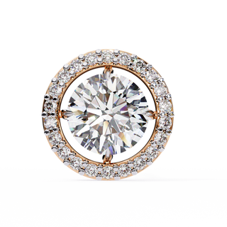 Round Halo Lab Grown Diamond Pendant by Aupulent Jewellery 100% certified lab grown diamonds