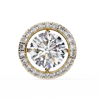 Round Halo Lab Grown Diamond Pendant by Aupulent Jewellery 100% certified lab grown diamonds