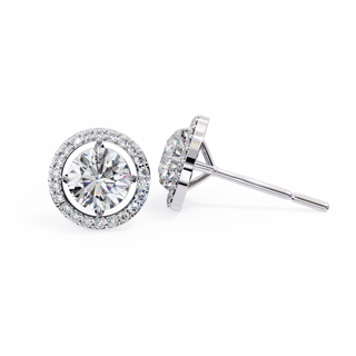 Round Halo Lab Grown Diamond Pendant by Aupulent Jewellery 100% certified lab grown diamonds