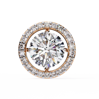 Round Halo Lab Grown Diamond Pendant by Aupulent Jewellery 100% certified lab grown diamonds