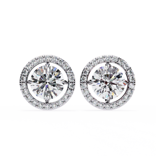 Round Halo Lab Grown Diamond Pendant by Aupulent Jewellery 100% certified lab grown diamonds