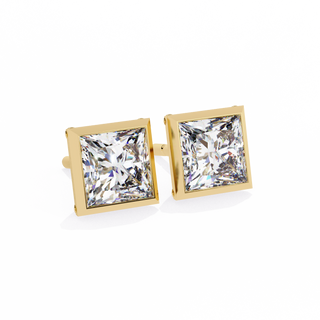 Princess Cut Lab Grown Diamond Stud Earrings by Aupulent Jewellery 100% certified lab grown diamonds