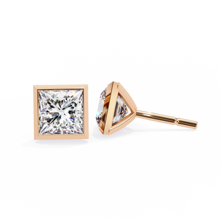 Princess Cut Lab Grown Diamond Stud Earrings by Aupulent Jewellery 100% certified lab grown diamonds