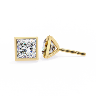 Princess Cut Lab Grown Diamond Stud Earrings by Aupulent Jewellery 100% certified lab grown diamonds