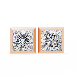 Princess Cut Lab Grown Diamond Stud Earrings by Aupulent Jewellery 100% certified lab grown diamonds
