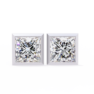 Princess Cut Lab Grown Diamond Stud Earrings by Aupulent Jewellery 100% certified lab grown diamonds