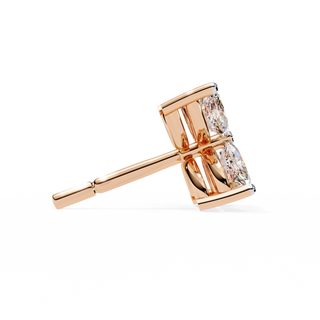 Floral Lab Grown Diamond Stud Earrings by Aupulent Jewellery 100% certified lab grown diamonds