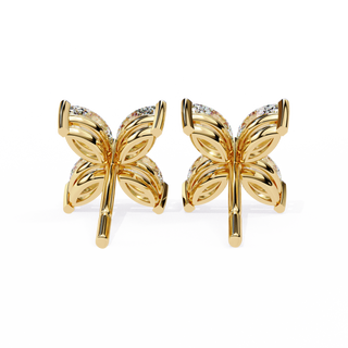 Floral Lab Grown Diamond Stud Earrings by Aupulent Jewellery 100% certified lab grown diamonds